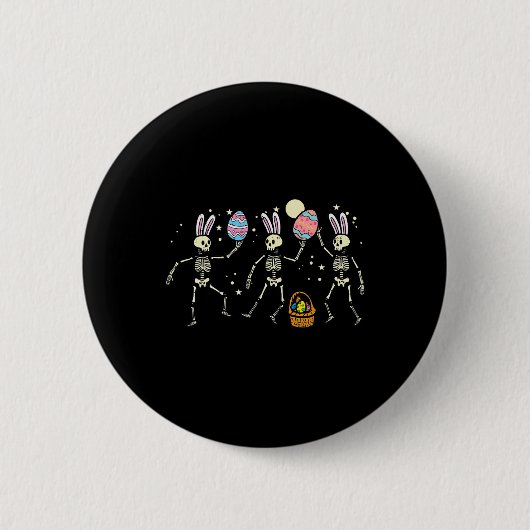 Osterskelette tanzen Eier Funny Bones Men Wome Button (Vorderseite)