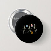 Osterskelette tanzen Eier Funny Bones Men Wome Button (Vorne & Hinten)