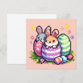 Ostersonne 8 Bit Pixelart Einladung (Vorne/Hinten)