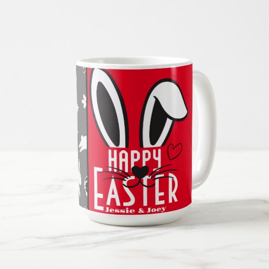 Ostersonne, einfache niedliche Familie Kaffeetasse (VorderseiteRechts)