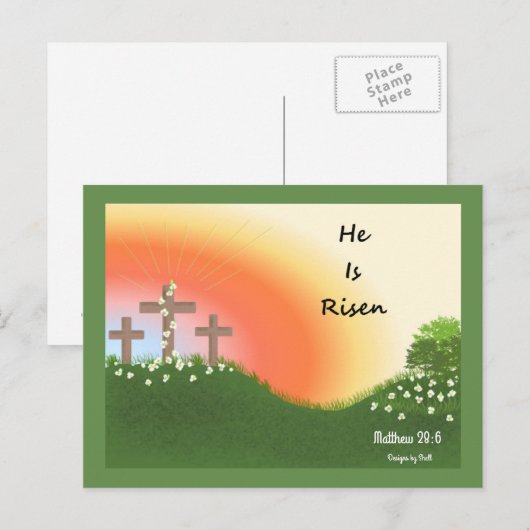 Ostersonne Feiertagspostkarte (Vorne/Hinten)