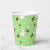 Ostersonne & Ladybugs Musterpapier Pappbecher (Rückseite)