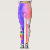 Ostersonne Lasst uns Eier färben farbenfrohe Leggi Leggings (Vorderseite)