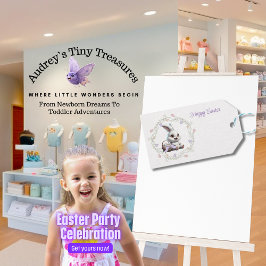 Ostersonne mit Körbchen für Eierspeisen Markierung Geschenkanhänger