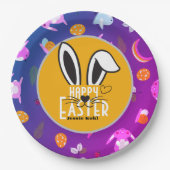 Ostersonne niedliche Stilfamilie Pappteller (Vorderseite)