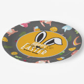 Ostersonne niedliche Stilfamilie Pappteller (Schrägansicht)