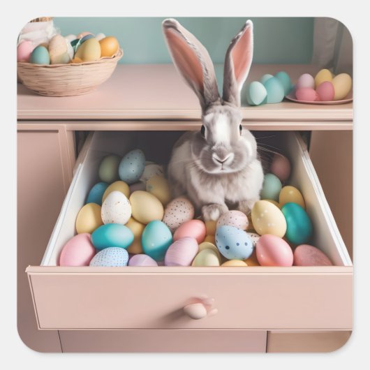 Ostersonne Überraschung Quadratischer Aufkleber (Vorderseite)