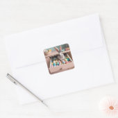 Ostersonne Überraschung Quadratischer Aufkleber (Umschlag)