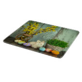 Ostersonne und Eierszene Schneidebrett (Ecke)