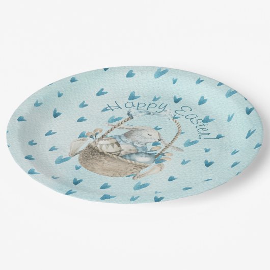 Ostersonne und -körbe pappteller (Schrägansicht)