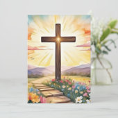 Ostersonnenaufgang, Aquarellkunst, Feiertagskarte (Stehend Vorderseite)