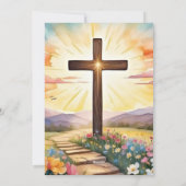 Ostersonnenaufgang, Aquarellkunst, Feiertagskarte (Rückseite)