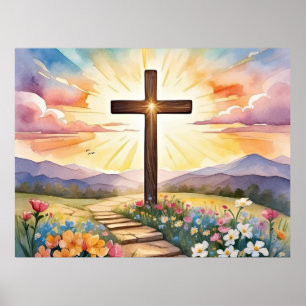 Ostersonnenaufgang, Aquarellkunst, Poster