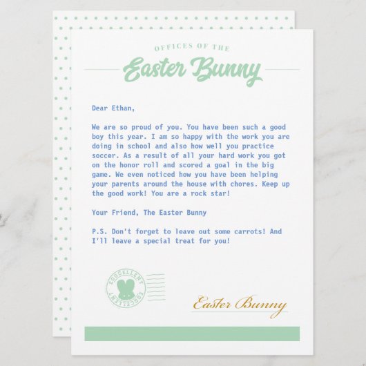 Ostersonnenbrief Feiertagskarte (Vorne/Hinten)