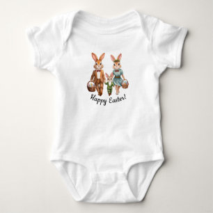 Ostersonnenfamilie Jagd auf Eier Baby Strampler
