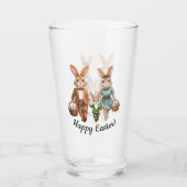 Ostersonnenfamilie Jagd auf Eier Glas (Rückseite)