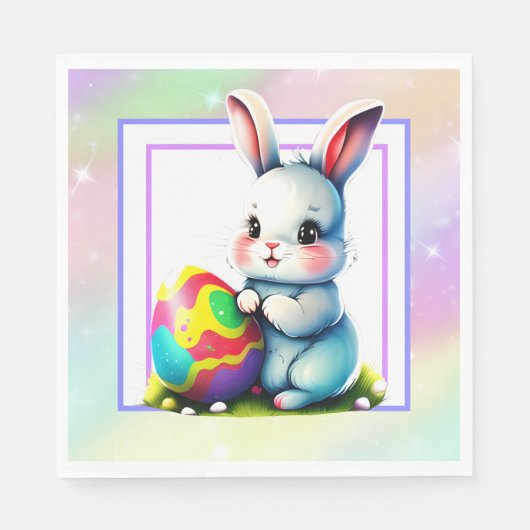 Ostersonnengrabbit Serviette (Vorderseite)