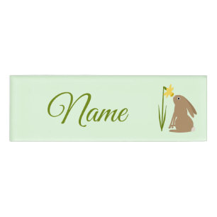 Ostersonnengrabbit und Daffodische Blume nach Maß Namenschild