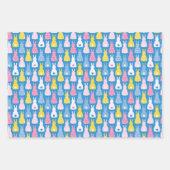 Ostersonnenhasen Blaues Muster Geschenkpapier Set (Vorderseite 3)