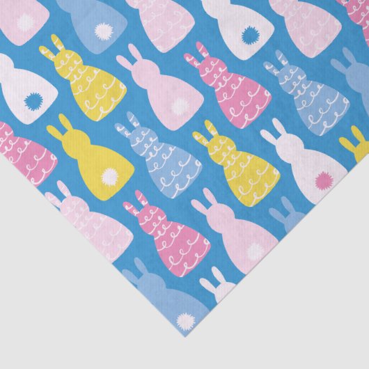 Ostersonnenhasen Blaues Muster Seidenpapier (Detail)