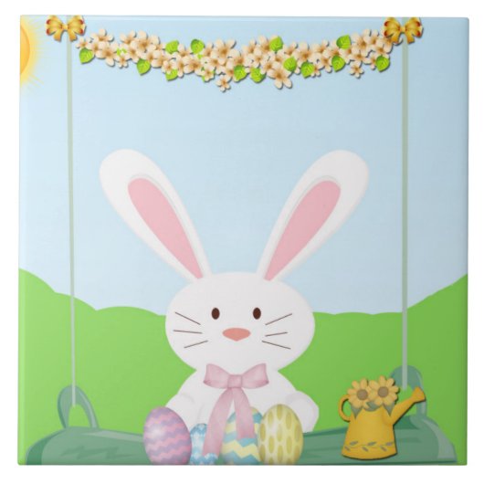 Ostersonnenillustrierung Fliese (Vorderseite)