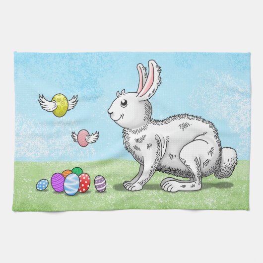 Ostersonnenjagd Geschirrtuch (Horizontal)