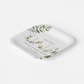 Ostersonnenkaninchen Eukalyptus Neutrale Babydusch Pappteller (Gewinkelt)