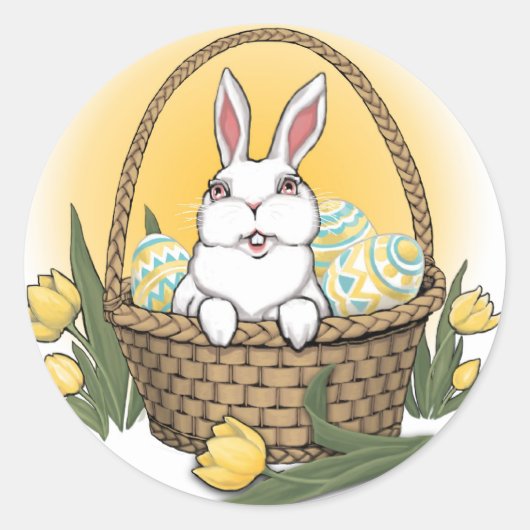 Ostersonnenklammer Klassische Osterkleber Runder Aufkleber (Vorderseite)