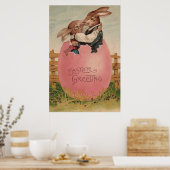 Ostersonnenkuchen Kissing Painted Colored Egg Poster (Küche)