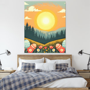 Ostersonnenlandschaft Leinwanddruck