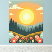 Ostersonnenlandschaft Leinwanddruck (Insitu (Holzboden))