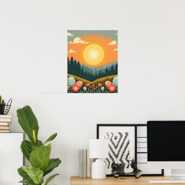 Ostersonnenlandschaft Poster