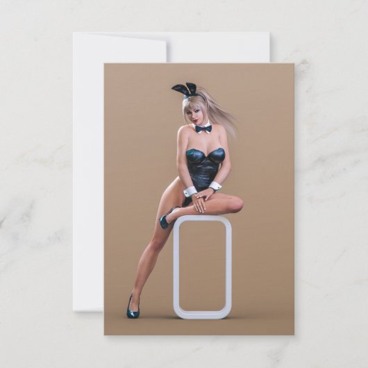 Ostersonnenmädchen sitzt auf Rundwürfel Dankeskarte (Vorderseite)