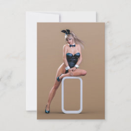 Ostersonnenmädchen sitzt auf Rundwürfel Dankeskarte