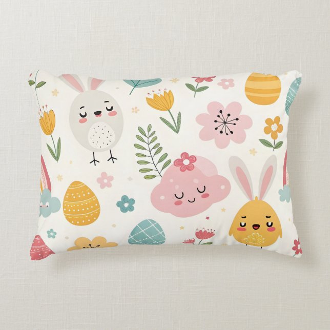 Ostersonnenmuster Dekokissen (Vorderseite)