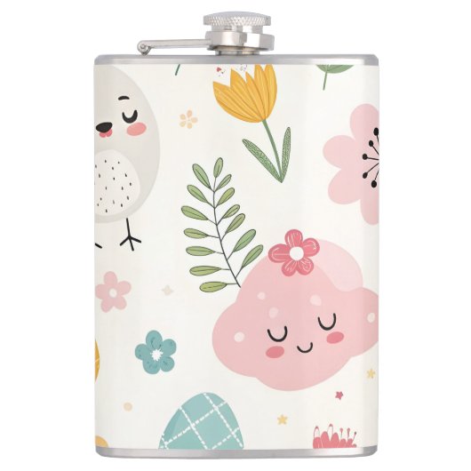 Ostersonnenmuster Flachmann (Vorderseite)