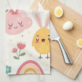 Ostersonnenmuster Geschirrtuch (Viertel Falte)