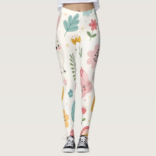 Ostersonnenmuster Leggings (Vorderseite)