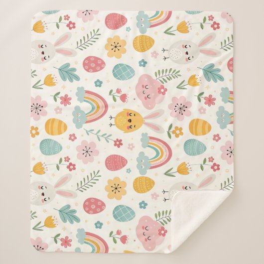 Ostersonnenmuster Sherpadecke (Vorderseite)