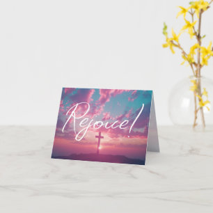 Ostersonnenszene mit Cross-Silhouette Karte