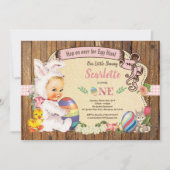 Ostersonnige 1. Geburtstagsladung Vintag Einladung (Vorderseite)