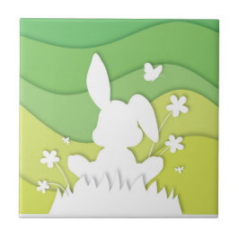 Ostersonnige 3D-Papiere schneiden grüne Quelle Fliese