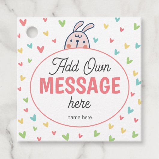 Ostersonnige Babydusche - Schönes farbenfrohes Her Geschenkanhänger (Vorderseite)