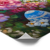 Ostersonnige Blume Hütte Garten Poster (Ecke)