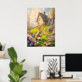 Ostersonnige Blume Hütte Garten Poster (Heimbüro)