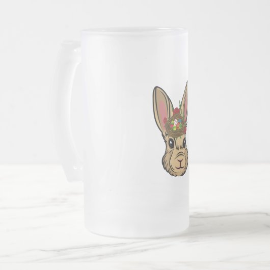 Ostersonnige Blume mit Kanincheneier Mattglas Bierglas (Vorderseite Links)