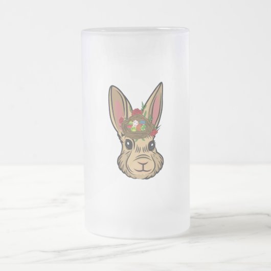 Ostersonnige Blume mit Kanincheneier Mattglas Bierglas (Mittel)