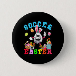 Ostersonnige Eier spielen Fußball Kostümbildner Button