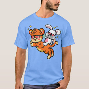 Ostersonnige Fahrt auf dem Tiger Kawaii Osterhun T-Shirt