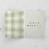 Ostersonnige Familie auf Gingham Karte (Innenseite)